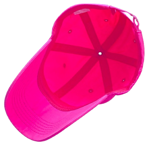 Women’s Hot Pink Adjustable Baseball Hat 100% Cotton NWT - 90s’ - Y2K - Retro - Picture 3 of 5